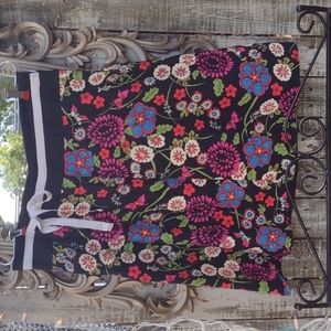 MIX NOUVEAU FLORAL BLACK SKIRT